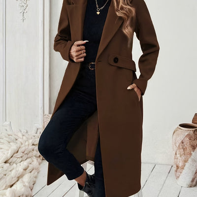 Elegant Long Tweed Coat for Women