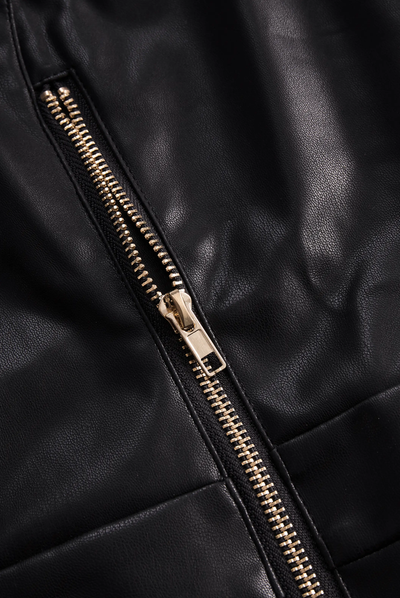 Sleeveless Faux Leather Zippered Romper MollyBoo