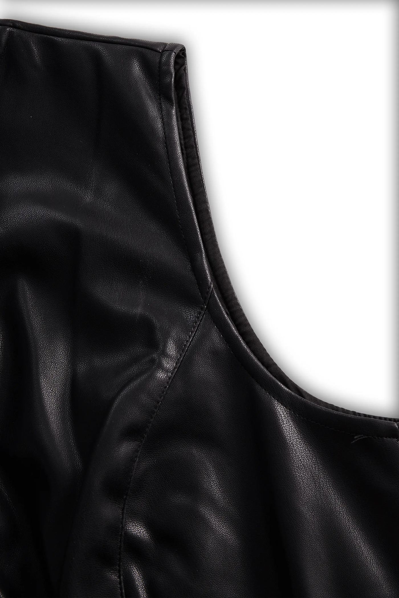 Sleeveless Faux Leather Zippered Romper MollyBoo