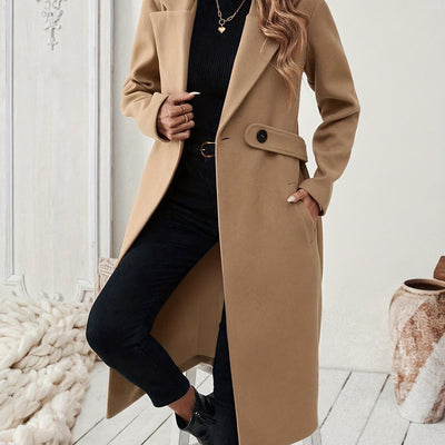 Elegant Long Tweed Coat for Women