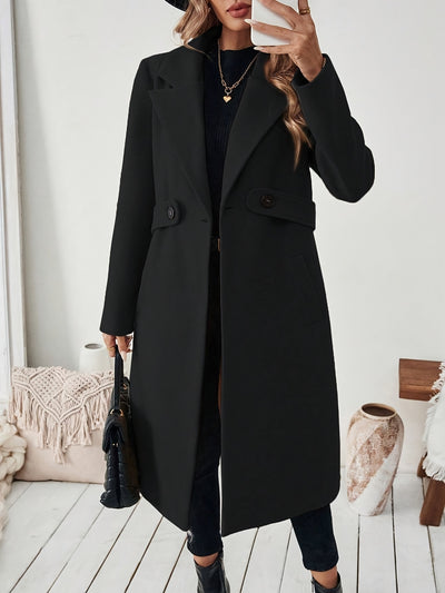 Elegant Long Tweed Coat for Women