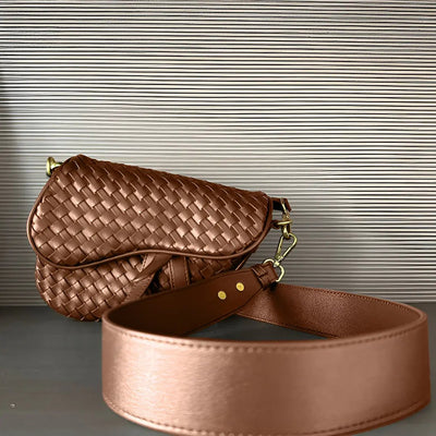 Madelyn Woven Saddle Bag LUXBAG