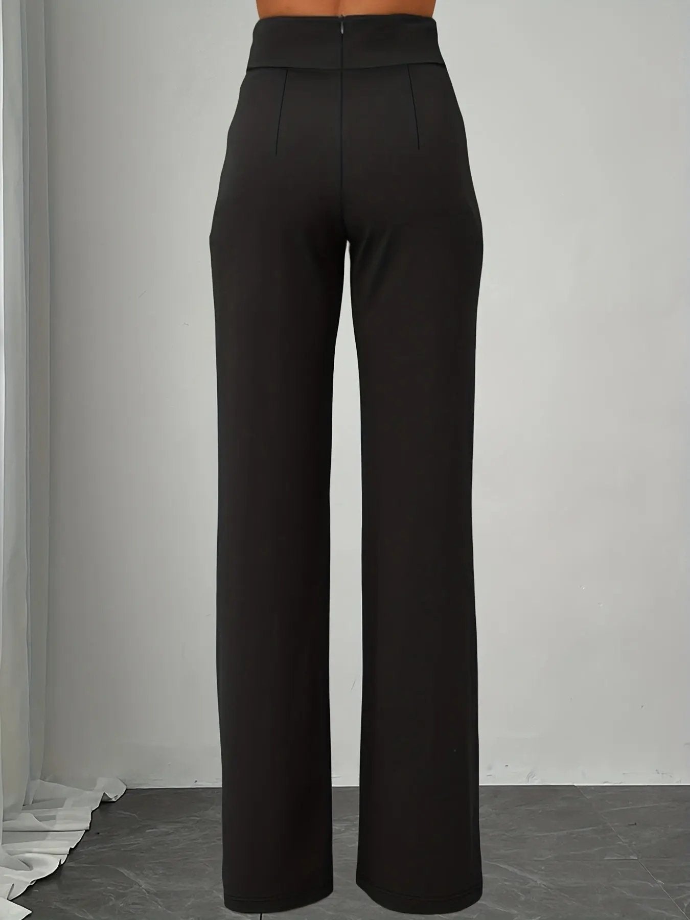 Chic Straight-Cut Pants with Metallic Detail MollyBoo
