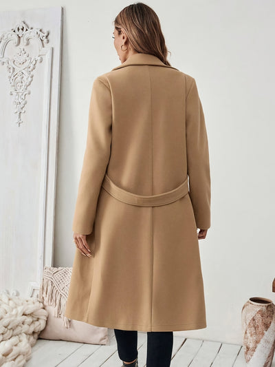 Elegant Long Tweed Coat for Women