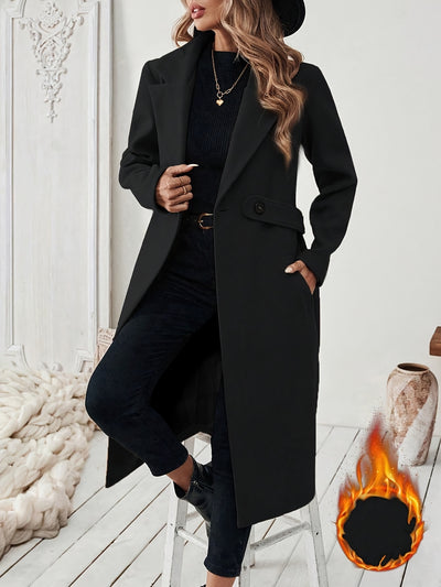 Elegant Long Tweed Coat for Women