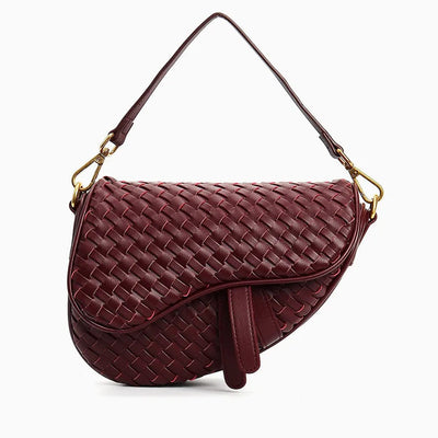 Madelyn Woven Saddle Bag LUXBAG