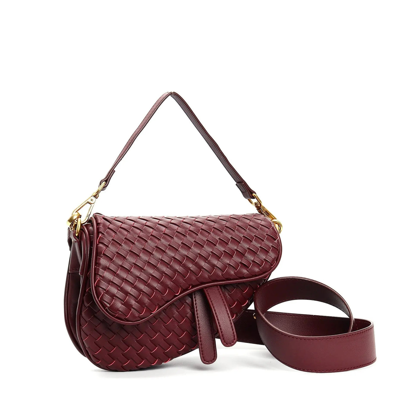 Madelyn Woven Saddle Bag LUXBAG