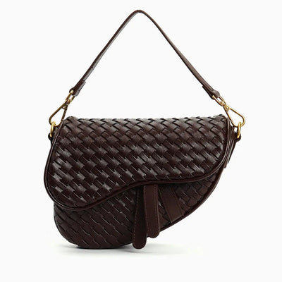Madelyn Woven Saddle Bag LUXBAG