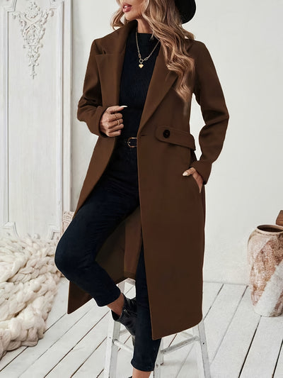 Elegant Long Tweed Coat for Women