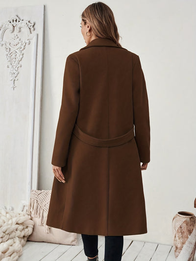 Elegant Long Tweed Coat for Women