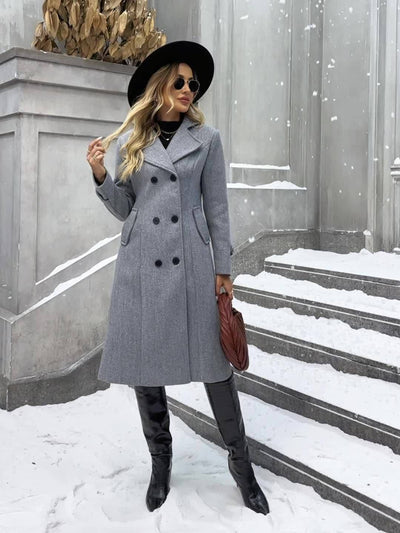 Elegant Longline Button Coat for Women
