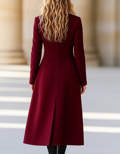Burgundy Double-Breasted Coat
