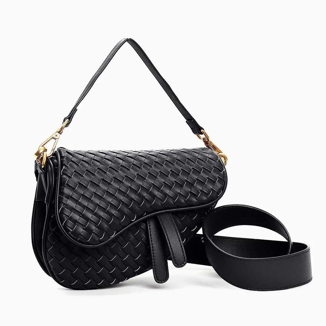 Madelyn Woven Saddle Bag LUXBAG