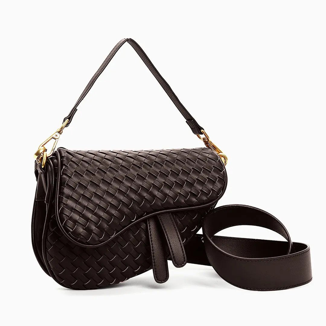 Madelyn Woven Saddle Bag LUXBAG
